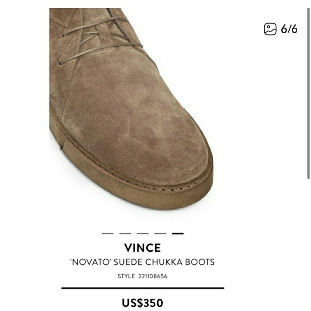 VINCE Women's Novato Suede Leather Chukka Lace Up Ankle Boots Size 8.5 Tan Color - Picture 6 of 16